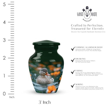 Metal Duck Cremation Urn - Small, Multicolor, Polished, 3 Inch, Adult Male - size: #2 (Set of 1)
