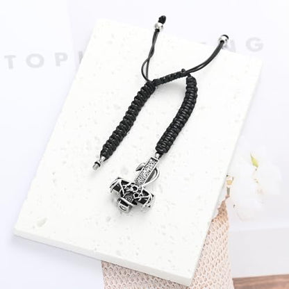 XSMZB Fish Hook Cross Urn Bracelet for Ashes of Loved One Deer Antler Keepsake Ash Bracelets Adjustable Cremation Jewelry Memorial Bangle - color: Customize
