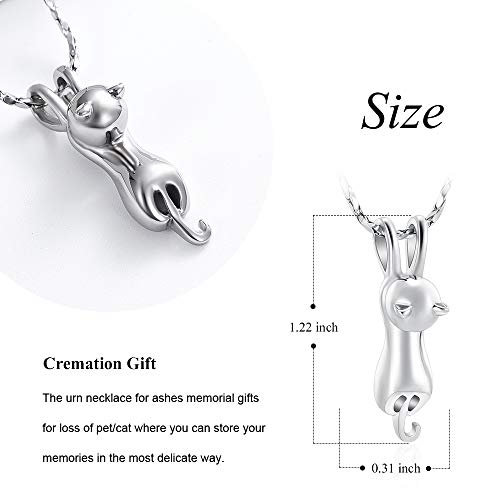 Imrsanl Pet Cremation Jewelry for Ashes Cat Urn Necklace - color: Silver