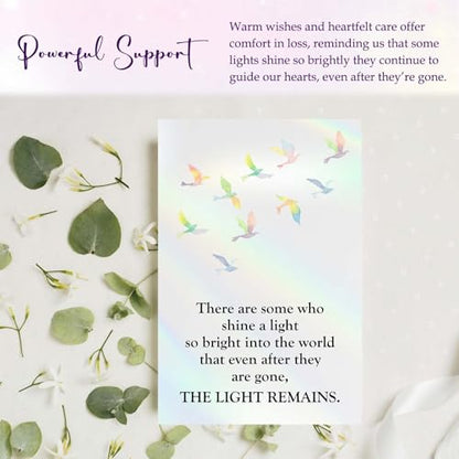 Sympathy Memorial Flowers Vase, Cardinal Grief Gifts for Loss of Love One, Sympathy Memorial Suncatcher Cards, Grief Rainbow Window Sticker, Sorry for Your Loss of Loved One