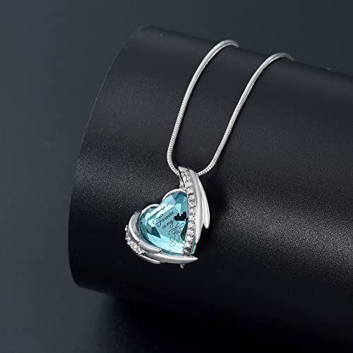 Heart Crystal Cremation Urn Necklace for Ashes, Stainless Steel Cremation Jewelry for Ashes Memorial Pendant Ashes Urn Necklace with Engraving and Filling Kit - color: Sky-Blue Crystal