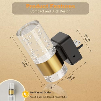 JandCase Night Light, Night Lights Plug into Wall, 2 Pack 3000K - color: Gold-3000K, size: 2 Pack