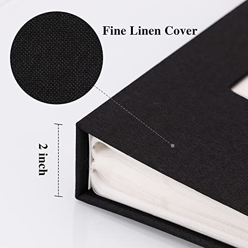Vienrose 4x6 Photo Album,300 Pockets,Linen Cover with Window,Black | Linen Hardcover, Slip In Photo Book, Family Memory Album, Travel Keepsake - color: Black, size: 300 Pocket