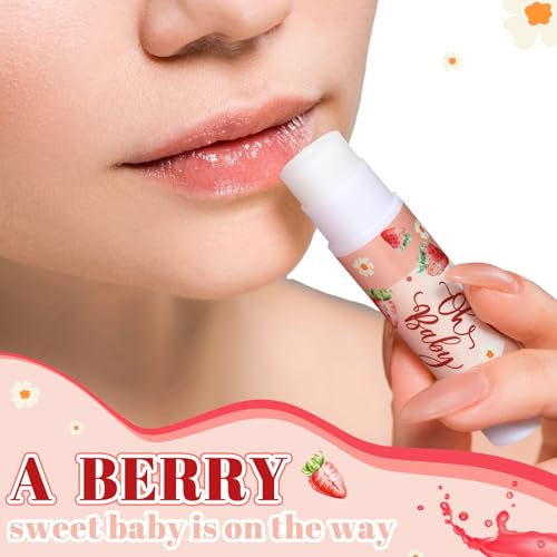 30 Pack Sweet Strawberry Baby Shower Games Prizes Party Gifts Bulk Lip Balms Favors for Winners Adults Guests Gender Reveal Favors Decorations Baby Shower Souvenirs Gift Bags Stuffers - style: A Sweet Strawberry