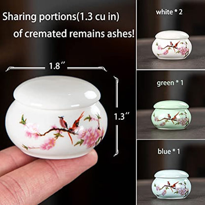 LitLife Mini Hummingbird Urns for Human Ashes Set of 4 - Small Keepsake Cremation Urns for Sharing Adult Ashes Dog Cat Ash Holders - Miniature Pets Memorial Ceramic Funeral Urn for Your Loved One