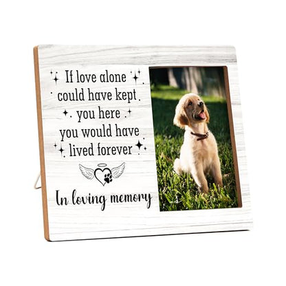 Pet Memorial Pictures Frame, In Loving Memory Photo Frame, Sympathy Gifts For Loss Of Pet Dog Cat, Farmhouse Home Living Room Bedroom Office Decoration -96