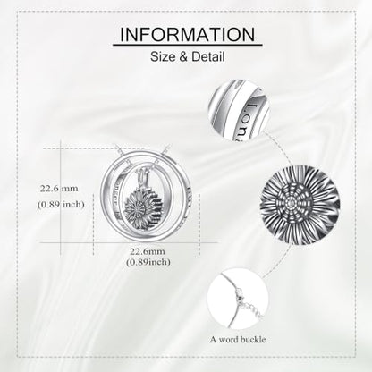 ONEFINITY Urn Necklace for Ashes 18k White Gold Plated Sunflower/Paw Print/Opal Urn Locket Necklace Cremation Jewelry Memorial Keepsake Jewelry Gifts for Women - style: Sunflower
