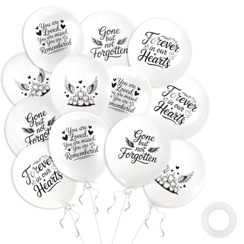 36 PCS Peace Funeral Memorial Balloons Remembrance Balloons Release in Sky | Celebration of Life Favors White Pigeon Balloon Ceremonies Anniversary Wedding Party Decoration Supplies in Heaven for Death
