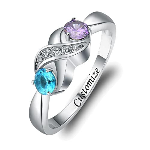 Yinplsmemory Cremation Jewelry Infinity Love Cremation Ring for Ashes Stainless Steel Hold Loved Ones Ash Keepsake Finger Ring Urn Locket Memorial Jewelry for Women - color: Personalized
