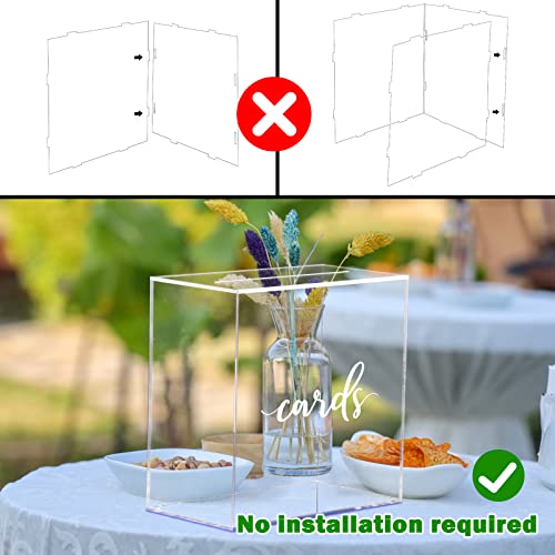 Hooqict Clear Acrylic Wedding Card Box with Slot Large Blank Gift Card Boxes for Reception, Party, Wishing Well, Money Box Holder, Graduation Decorations, Baby Shower - style: Style 1
