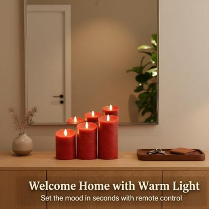 ANGELLOONG Red Candles, Flickering Flameless Candles with Remote - color: Red