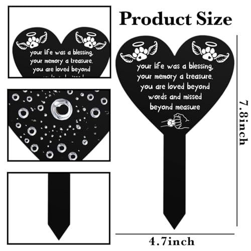 Pet Memorial Remembrance Plaque Stake for Cemetery, Grave Decorations for Loss of Dog Cat Labrador Bulldog Yard Garden Sympathy Decor Acrylic Grave Stake