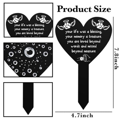 Pet Memorial Remembrance Plaque Stake for Cemetery, Grave Decorations for Loss of Dog Cat Labrador Bulldog Yard Garden Sympathy Decor Acrylic Grave Stake