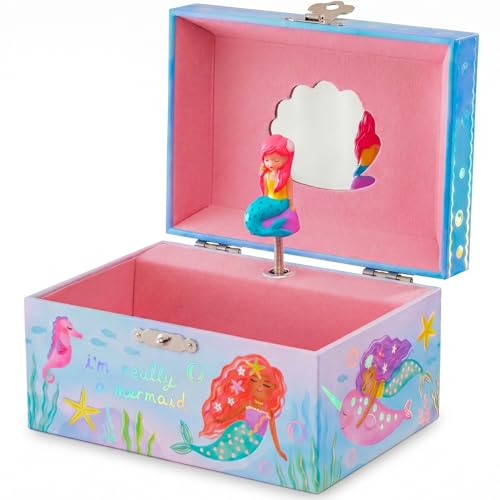 Giggle & Honey® Musical Mermaid Jewelry Box for Girls | Music Boxes for Little Girls, Toddler Jewelry Box for 4 Year Old Kids, Toys for Toddlers, Birthday Gifts for Kids 5-9 Years - style: Mermaid