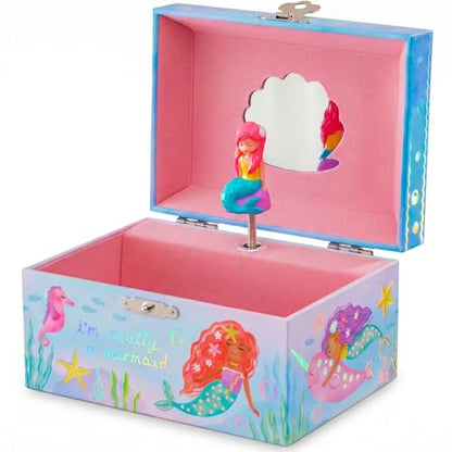Giggle & Honey® Musical Mermaid Jewelry Box for Girls | Music Boxes for Little Girls, Toddler Jewelry Box for 4 Year Old Kids, Toys for Toddlers, Birthday Gifts for Kids 5-9 Years - style: Mermaid