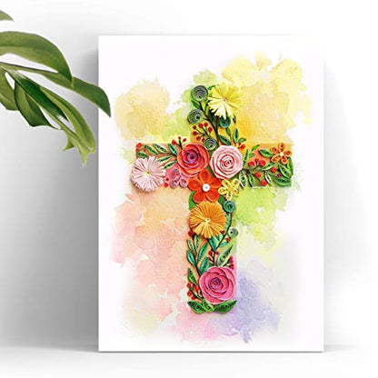 Colorful First Communion Card, Baptism, Sympathy, Thank You, for Girl, Boy, Granddaughter, Grandson (Cross) - color: Cross