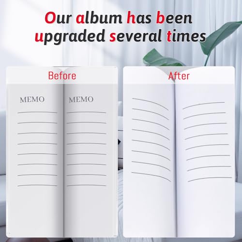 Popotop Photo Album 4x6 200 Photos with Writing Space, Leather Cover Album with Display Picture Window, Photo Book for Wedding Family Baby Gift - color: Red, size: 200 Pockets