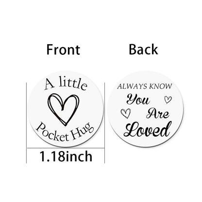 Pocket Hug Keychain Coin Gift for Women Men Pocket Token for Best Friends Bff Birthday Inspiration Gifts for Husband Boyfriend Anniversary Christmas Gifts Motivational Keychain with PU Case - color: Always Know You Are Loved