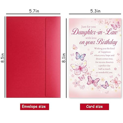 Funny & Heartfelt Birthday Card for Daughter-in-Law - Wonderful Greetings from Mother-in-Law, Birthday Wishes for Family - color: Daughter-in-Law