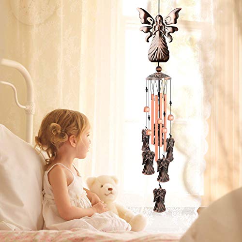 Angel Gifts for Grandma, Mother Wind Chimes,Birthday Gift for mom/Husband/Wife/Women/Aunt/Daughte/Friend/Niece/Sister/Teacher,Gardening Gifts,Memorial Windchime Outside,Yard Decor