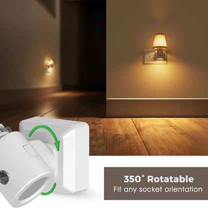 L LOHAS LED Night Lights Plug into Wall, Plug in Night Light Dimmable 100LM | Soft Warm Nightlight, Light Sensor, Rotatable Base, Linen Fabric Nightlights Plug in Wall, Bathroom Kitchen Farmhouse, 1 Pack - color: Beige-3000K