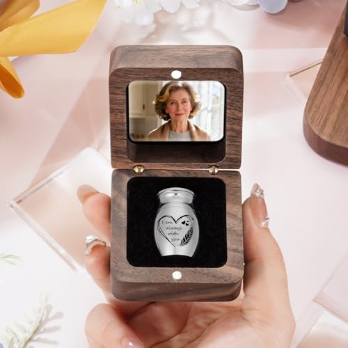 SOITIS Customized Small Urns for Human Ashes Keepsake 1.2 Inches Stainless Steel Mini Urns for Ash Square Box Tiny Cremation Urns for Women Men Funeral Keepsake Urn - color: Square Box B-custom