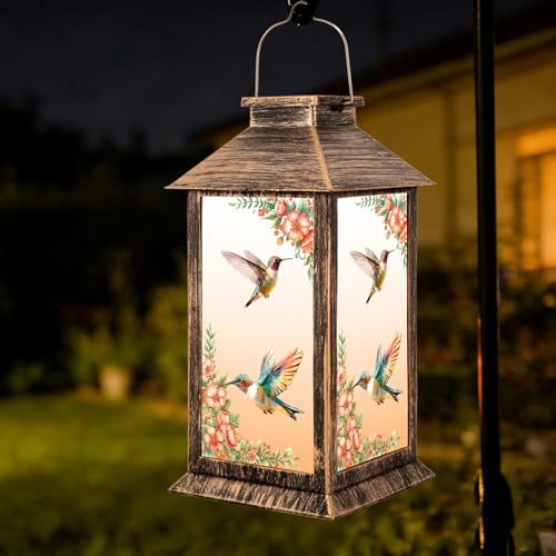 YHmall 5.5 x 13.8 Inch Hummingbird Solar Lanterns Outdoor Waterproof