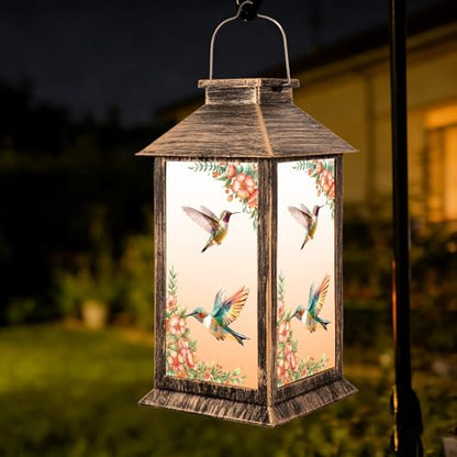 YHmall 5.5 x 13.8 Inch Hummingbird Solar Lanterns Outdoor Waterproof