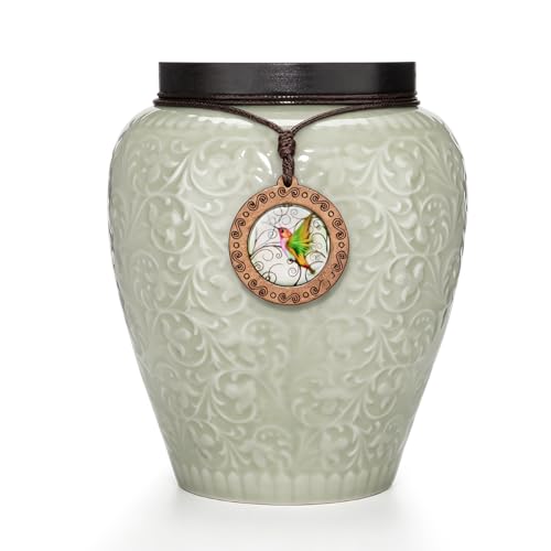 SOITIS Medium Urns for Human Ashes Ceramic Keepsake Urns for Human Ashes | Decorative Urn for Adult Female Male,Keepsake Urn for Ashes,Funeral Urns Decorative Urns,Medium Size Urns for Human Ashes - color: Medium