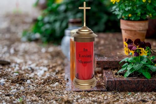 Cross Lights for Grave Decorations - Cemetery Memorial Lantern for Humans - style: Light B2