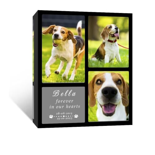 Personalized Dog Pet Photo Collage Cat Memorial Framed Canvas Picture Print | Custom Multiple Portrait with Name, Dates, Wall Art Display, Gallery Wrapped, Modern Decor - color: Style4