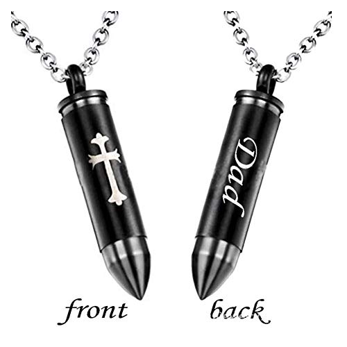 Celtic Cross Bullet Urn Necklaces for Ashes Cremation Jewelry Keepsake Memorial Pendant - style: Dad