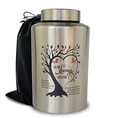Large Cremation Urns for Human Ashes, for Adult Female & Male | 220 lbs Capacity, Stainless Steel Metal Material, Sealing Well & Durable & Waterproof, Funeral Ash Keepsake, Sympathy Gift - size: 220 lbs