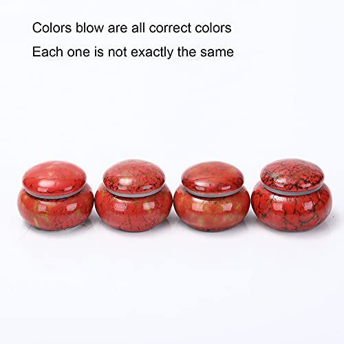 Small Ceramic Urn for Human Ashes - 1.6'' Handicrafted Beautiful Tiny Keepsake - Mini Urn Holds 1.2 Cubic Inches (Red) - color: Red