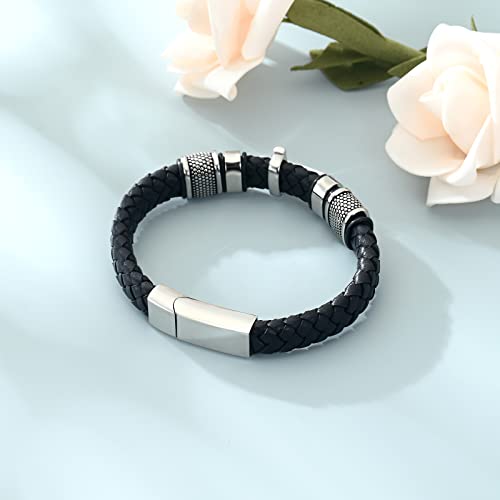 shajwo Cremation Jewelry Cross Urn Bracelet for Ashes for Women Men - color: Silver 20cm