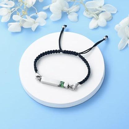 Harbeingt Adjustable Urn Bracelet for Ashes for Women Cremation Jewelry - color: Silver Green