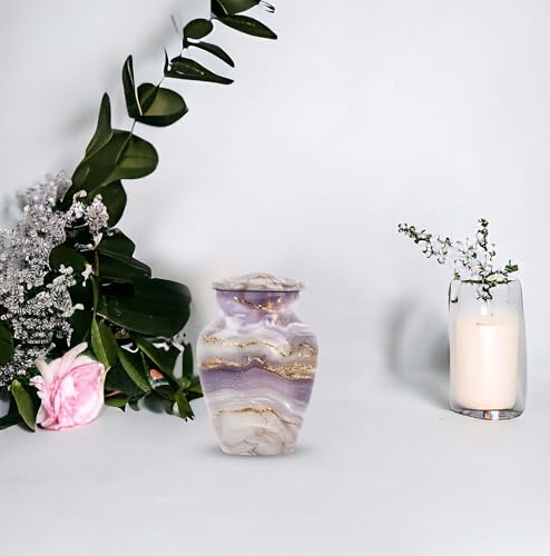 Purple Abstract Urn for Human Ashes - color: Rose Gold Serenity, size: 3 Inch - Pack of 1
