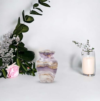 Purple Abstract Urn for Human Ashes - color: Rose Gold Serenity, size: 3 Inch - Pack of 1
