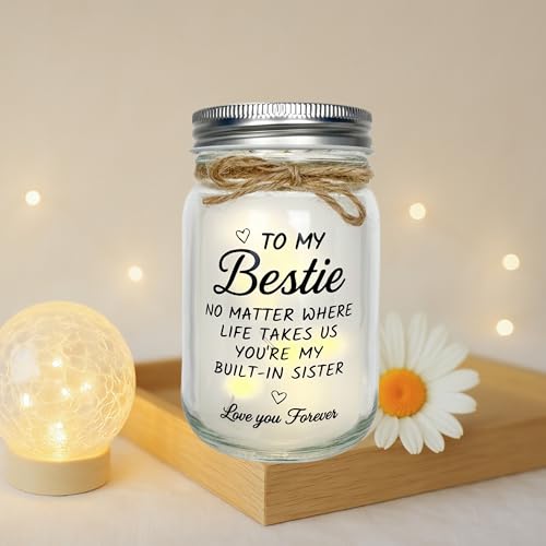 Bestie Gifts, Friend Gifts for Women, Birthday Thankgiving Gift for Built-in Sister, Friendship Home Decorative Jar Night Lights - style: Bestie