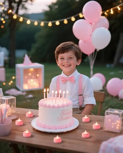 Amagic 12Pack Pink Flameless LED Tea Lights Candles Battery Operated - color: Pink, size: 12 Pack