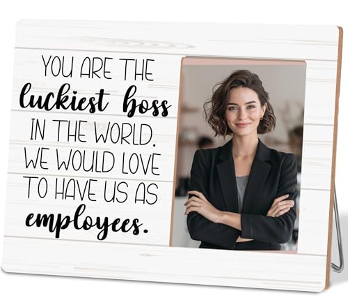 Boss Gifts Picture Frame,leader Gift for Women Men,You Are The Luckiest Boss Photo Frame,4 x 6 Inch Photo - color: Boss