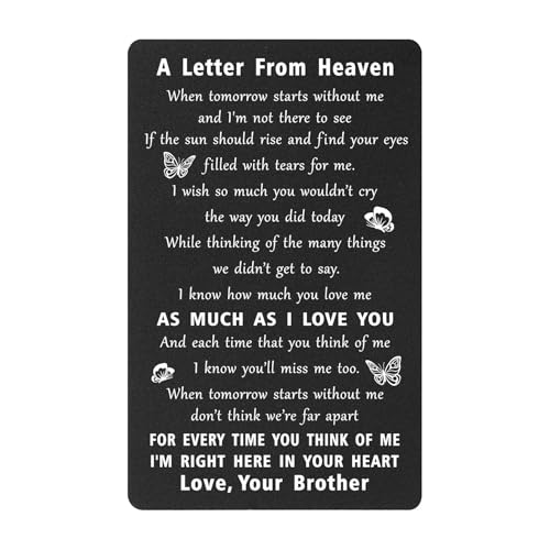 ENGZHI Memorial Gifts for Loss of Brother, A Letter from Brother In Heaven - style: Memorial Brother