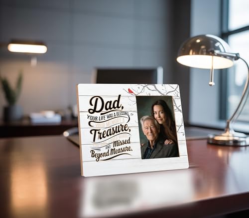 Memorial Gifts for Loss of Dad,Sympathy Gifts for Loss of Father,Loss of Dad Gift Fits 4x6 In - color: Red