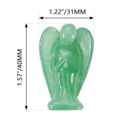 Small Guardian Angel Prayer Figurines Statue, Green Aventurine Crystals and Healing Stones Bereavement Sympathy for loss of loved one, Grief Gifts for Women, Faith Based Spiritual Gift for Cancer - color: Green