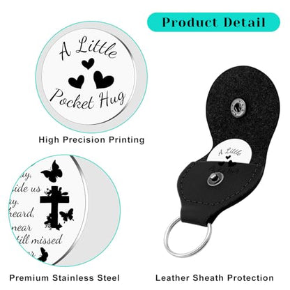 Heigebi Pocket Hug Token Keychain Memorial Gifts for Loss of Loved Sympathy Gifts Bereavement Coin Remembrance Pocket Token - color: Pattern 3
