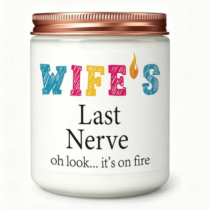 Romantic Gifts for Wife from Husband Novelty Lavender Scented Soy Candle Gift Mothers Day Christmas Anniversary Valentines Wedding Birthday Gift for Wife - color: Wife