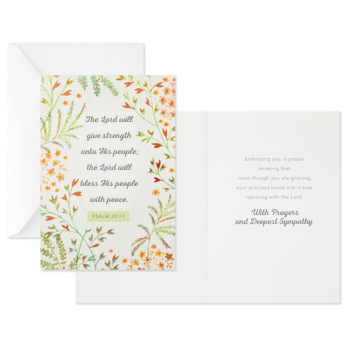 Hallmark DaySpring Assorted Religious Sympathy Cards, 12-Pack (Flowers)