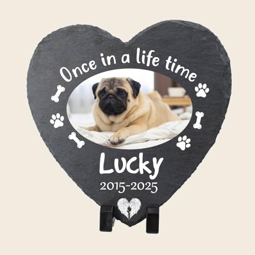 Customized Photo Pet Memorial Stone Dogs Cats Passing Away - color: Memorial 11