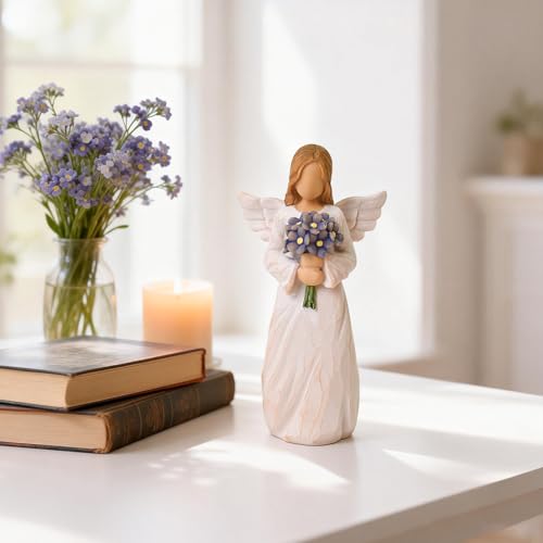 Lnrkai Forget Me Not Angel Figurines, Miscarriage Gifts for Mothers - style: Forget-Me-Not