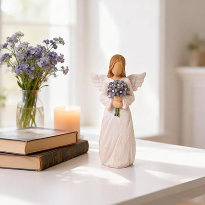 Lnrkai Forget Me Not Angel Figurines, Miscarriage Gifts for Mothers - style: Forget-Me-Not